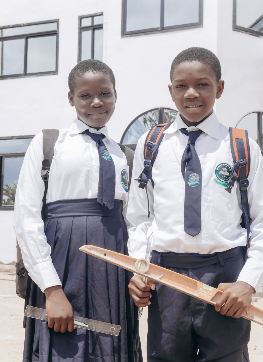 Two Holy Trinity students in uniform